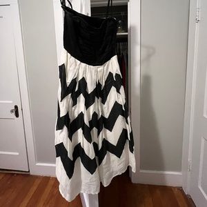 Black and White Chevron Leifnotes Anthropologie Dress
